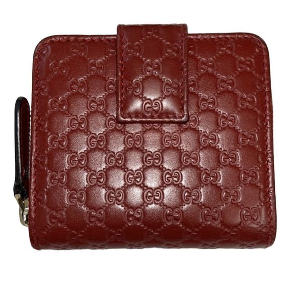 Authentic Gucci Leather Guccissima Red Compact Wallet - Picture 3 of 16